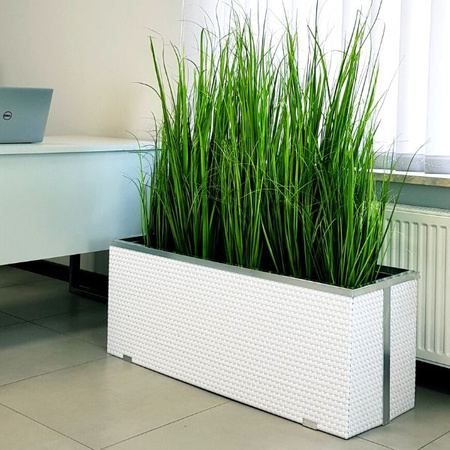 Prostokątna donica technorattanowa 108x43 cm, słomkowy