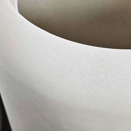 Donica okrągła Ambiente wys. 30 i 45 cm z wkładem, kremowa, zestaw