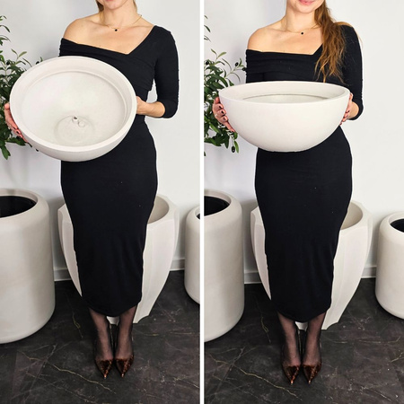 Donica okrągła Misa wys. 16x38 cm, kremowa