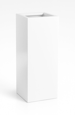 Wysoka donica w połysku Pillar wys. 70 x 34 cm, biała