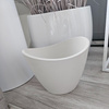 Okrągła donica granitowa Verona wys. 22 cm średnica 28 cm, biała
