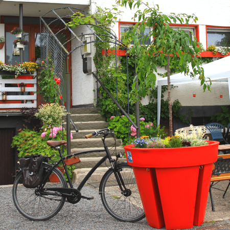 Wielofunkcyjna donica stojak na rowery Bikepot 94 cm, biała