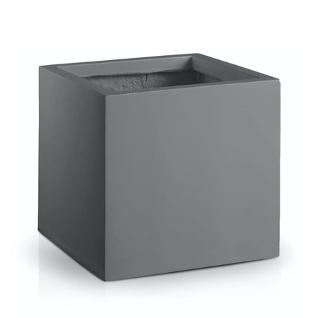 Kwadratowa donica Box w połysku 60x60 cm, szary mat