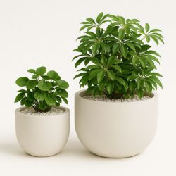 Donica ogrodowa Luna wys. 30 i 35 cm, kremowy, zestaw