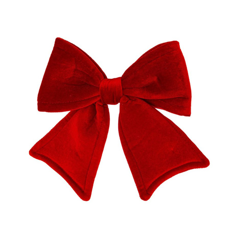 Ozdoba świąteczna welurowa Czerwona Kokarda 22x20 cm