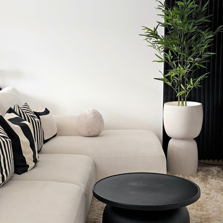 Donice do salonu Mono wys. 43x40 cm i Duala wys. 70x40 cm, kremowe, zestaw