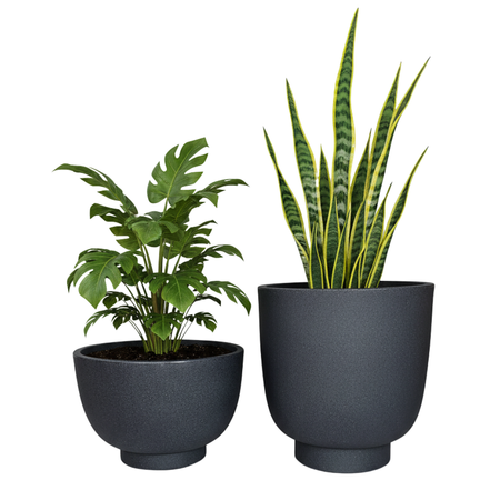 Donica na taras Vivo wys. 26 i 40 cm, antracyt, zestaw