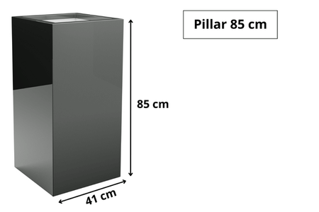 Donica prostokątna kwadratowa z włókna szklanego Pillar wys. 85 x 41 cm, czarna