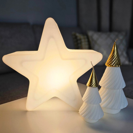 Świąteczna świeca spiralna Choinka 15 cm, biała