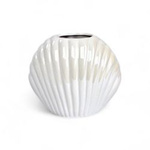 Wazon ceramiczny w kształcie muszli Shell wys.15x18 cm, biały