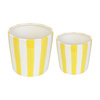 Doniczki ceramiczne żółte w paski Vanity Lemon wys.15 i 19 cm, zestaw