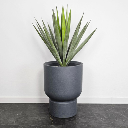 Donica kielich Baso wys. 33 i 51 cm, antracyt, zestaw