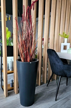 Donica wysoka okrągła Venus 70 z półką, antracyt