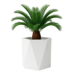 Geometryczna duża donica Ceres 50 cm, biała