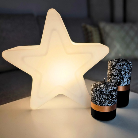 Świeca ozdobna marmurkowa Marble 10x7 cm, czarna