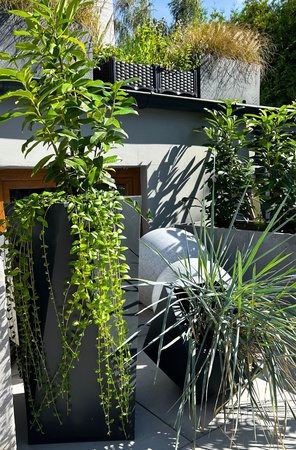 Donica wysoka Eris 80 cm z półką, antracyt