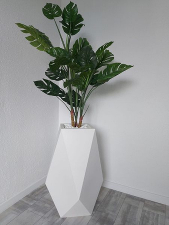 Donica ogrodowa Vezuvio 73 cm biała z wyjmowanym wkładem