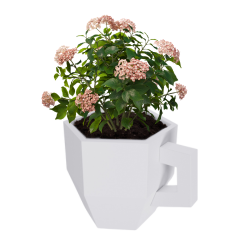 Duża donica do restauracji i kawiarni Kubek 53 cm, biały