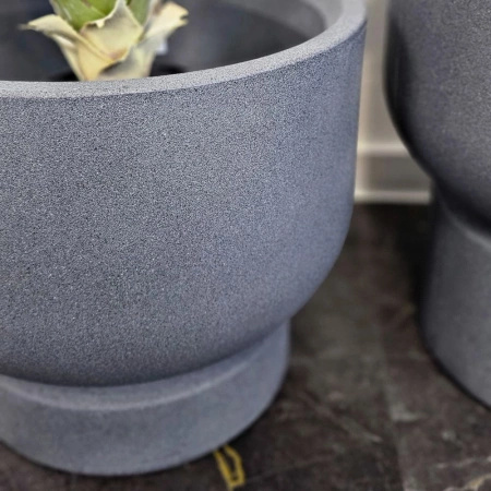 Donica kielich Baso wys. 33 i 51 cm, antracyt, zestaw