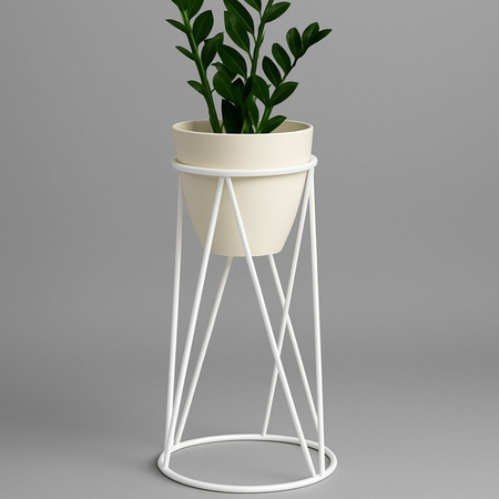 Metalowy kwietnik stojak na doniczkę Moderno 63 cm, biały