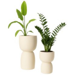 Donice ogrodowe Duala wys. 41 i 70 cm, kremowe, zestaw