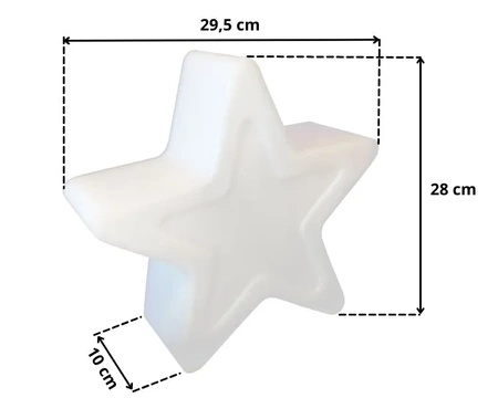 Świecąca Gwiazda led Star 28 cm, żarówka 16 kolorów