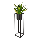 Metalowy kwietnik loft okrągły Iris 80 cm, czarny