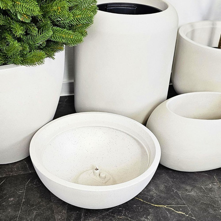 Donica okrągła Misa wys. 16x38 cm, kremowa