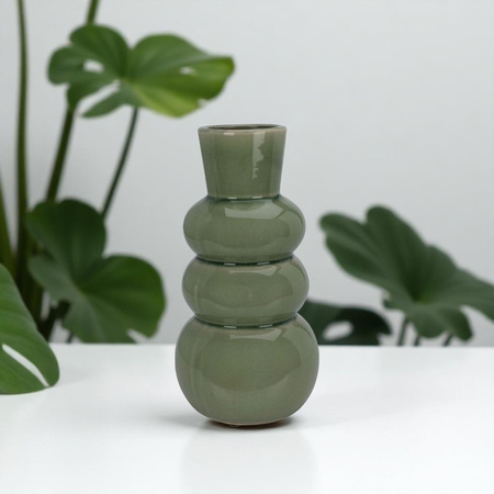 Wazon ceramiczny Bubble wys.25x13 cm, zielony