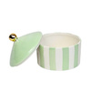 Ceramiczny pojemnik w paski Vanity Mint wys.16x15 cm