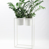Metalowy kwietnik loft podwójny Iris 80 cm, biały