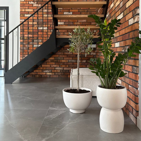 Donica ogrodowa Duala wys. 41x30 cm, kremowa