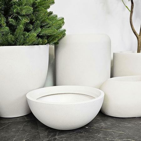 Donica okrągła Misa wys. 16x38 cm, kremowa