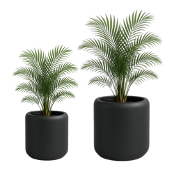 Duże doniczki Ambiente wys. 45 i 60 cm z wkładem, ciemny grafit, zestaw
