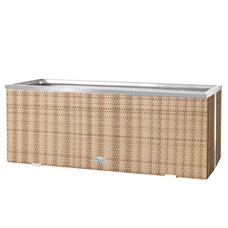Prostokątna donica technorattanowa 108x43 cm, słomkowy