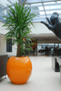 Duża donica okrągła Manacor 45 cm z wkładem, pomarańczowa