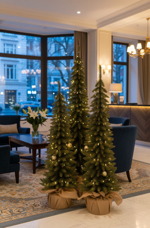 Choinka sztuczna Slim w doniczce 100, 140, 180 cm, zestaw