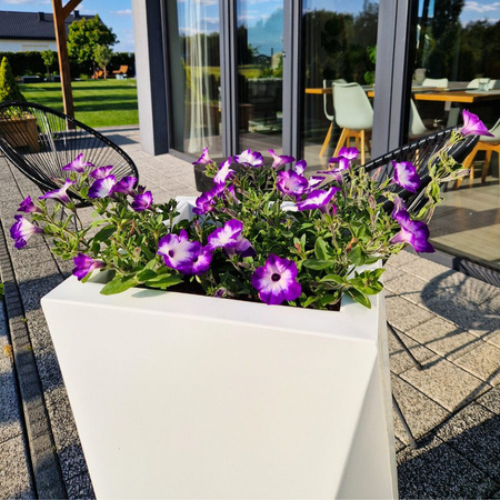 Donica wysoka Eris 80 cm z półką, biała