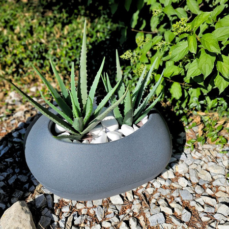 Donica ogrodowa Kamień wys. 20x40x30 cm, kremowa