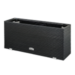 Donica technorattanowa z nawodnieniem i ociepleniem 95x43 cm, czarny