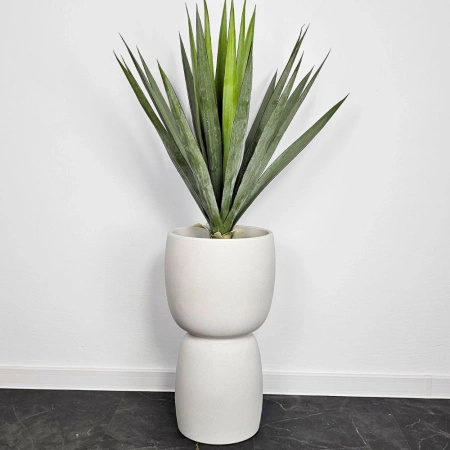 Donice ogrodowe Duala wys. 54 i 70 cm, kremowe, zestaw