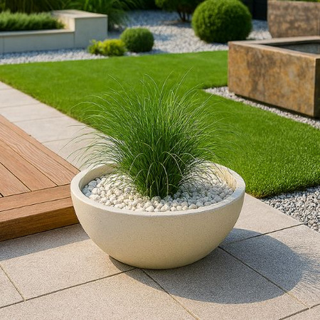 Donica ogrodowa Misa wys. 25x58 cm, kremowa