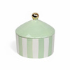 Ceramiczny pojemnik w paski Vanity Mint wys.16x15 cm