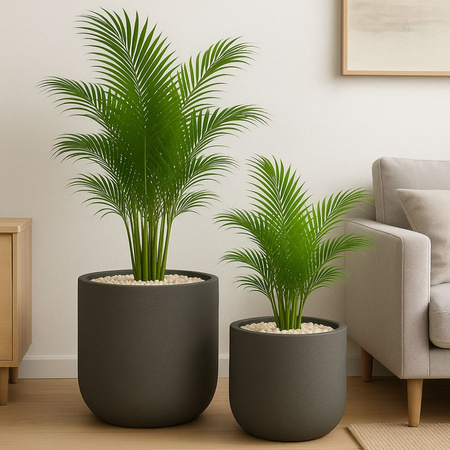 Donica ogrodowa Fero wys. 40 i 48 cm, antracyt, zestaw
