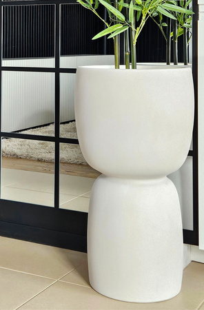 Donice ogrodowe Duala wys. 54 i 70 cm, kremowe, zestaw