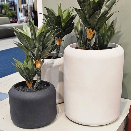 Duże doniczki Ambiente wys. 45 i 60 cm z wkładem, ciemny grafit, zestaw