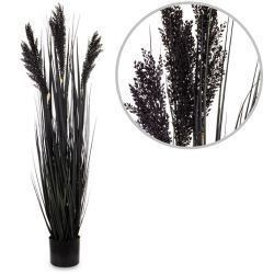 Sztuczna trawa czarna 123 cm dekoracyjna w doniczce