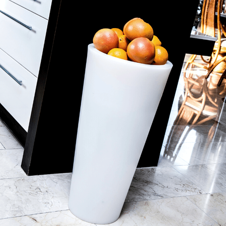 Donica wysoka okrągła Venus 91 z półką, biała