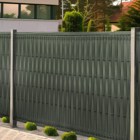 Osłona ogrodzeniowa z regulowanych listw, wys.123 cm 39 szt. beżowa, do ogrodzeń panelowych szerokich