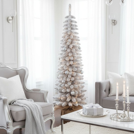 Choinka sztuczna Slim ośnieżona w doniczce 140 cm